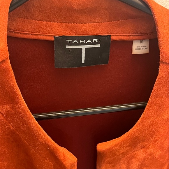 Women’s Tahari Faux Jacket Blazer Size 10 Orange - Picture 3 of 5
